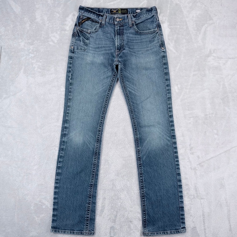 Ariat M5 Rebar Straight Leg Jeans Mens 34x36 Blue Medium Wash Denim Workwear